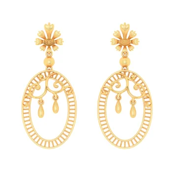 Women’s freshwater pearl earrings-22k Immaculately Detailed Gold Earrings Design