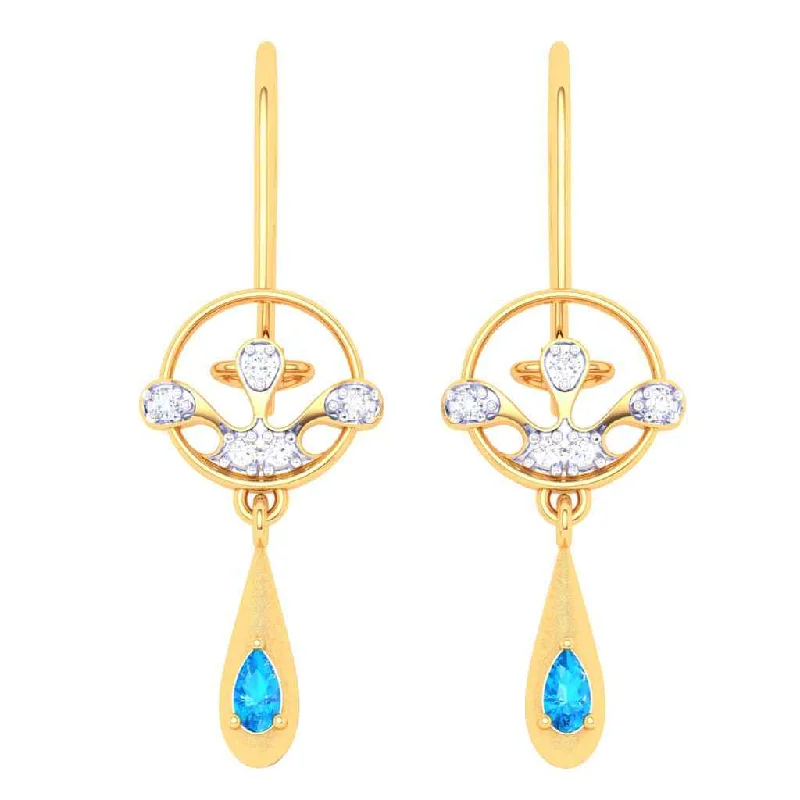 Women’s chunky earrings-Gold Earrings With Unrivalled Design & Duo-gems From Amazea Collection