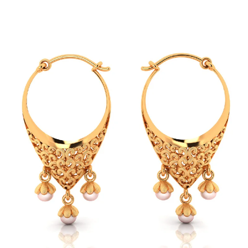 Women’s unique earrings-14k Beautiful Gold Earrings With Detailed Craftsmanship