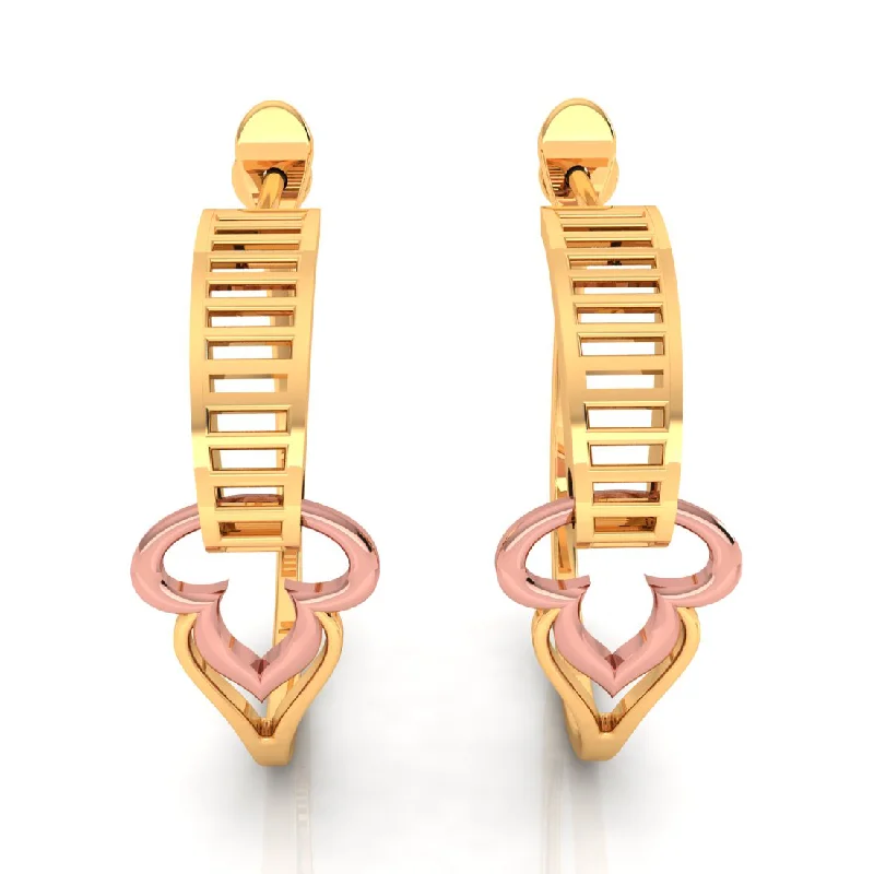 Women’s crystal earrings-14k Beautiful Gold Earrings With A Touch Of Yellow Gold