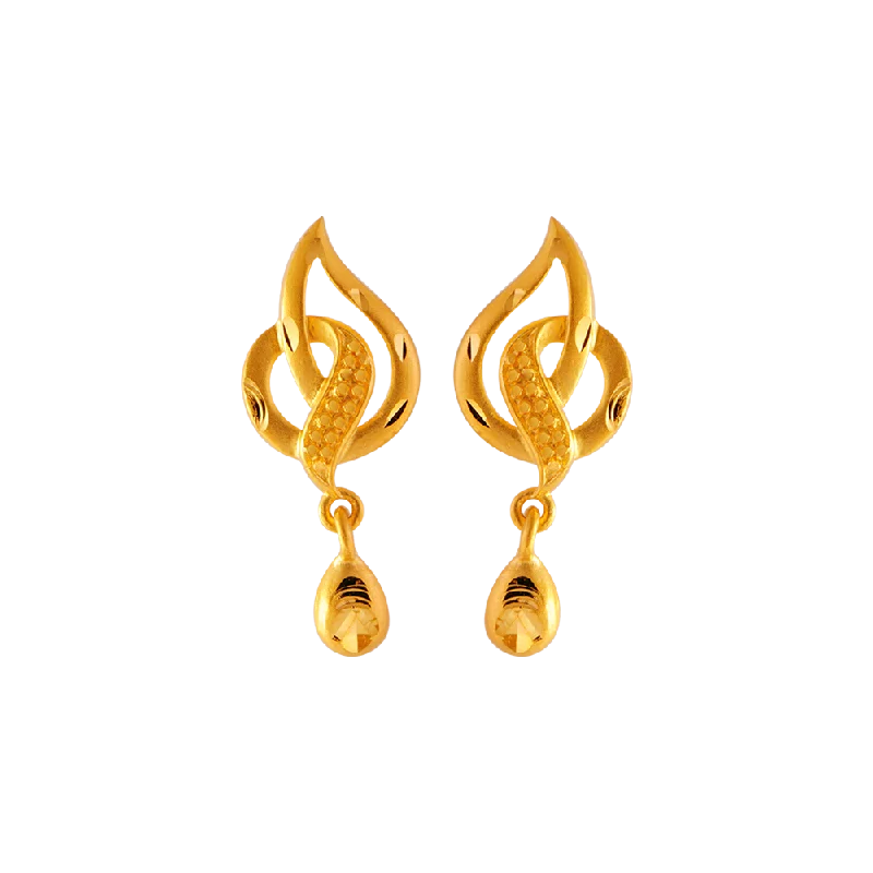 Women’s matching earrings and necklace-22KT Yellow Gold Clip-on Earrings For Women