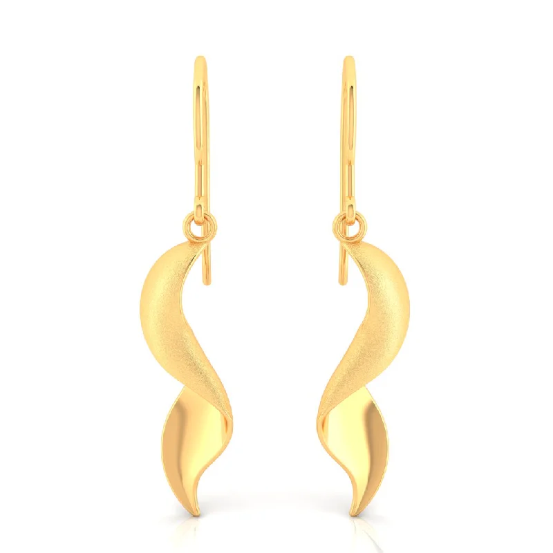 Women’s vintage silver earrings-14k Minimal Gold Earrings With Spiral Design