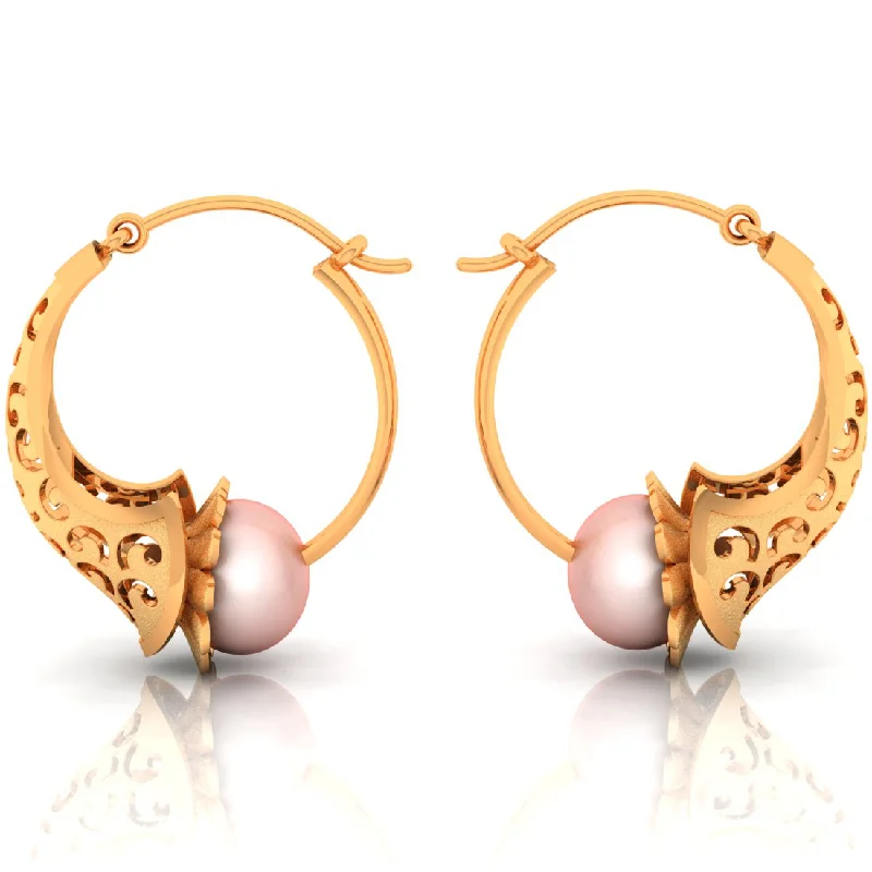 Women’s heart-shaped earrings-14k Unique Gold Earrings With Detailed Artistry