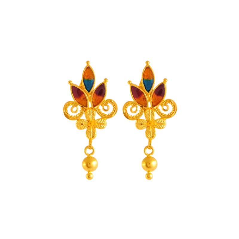 Women’s chic hoop earrings-22KT Yellow Gold Jhumki Earrings For Women