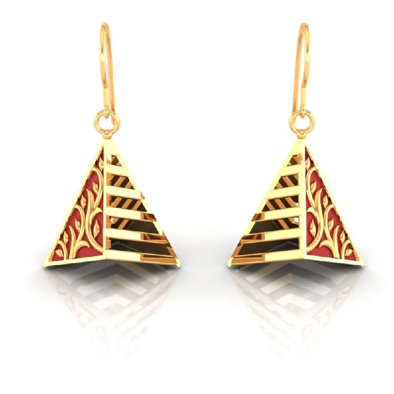 Women’s silver hoop earrings-22k Magnificent Reddish-conical Gold Earrings