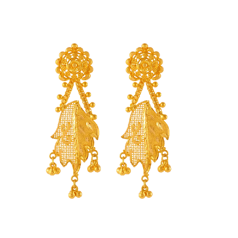 Women’s vintage earrings-22KT Yellow Gold Jhumki Earrings For Women