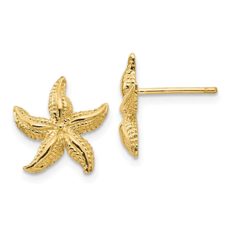 Women’s stud earrings with diamonds-14k Starfish Earrings