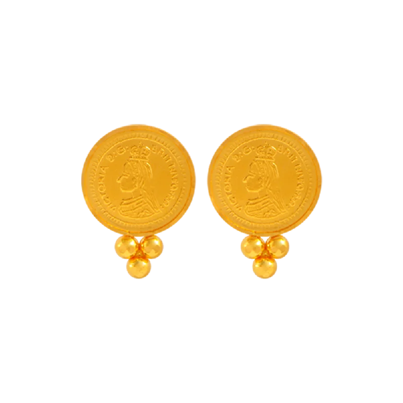 Women’s heart-shaped earrings-22KT Yellow Gold Jhumki Earrings For Women