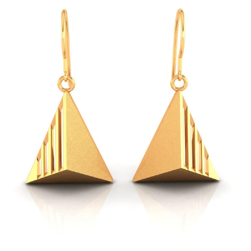 Women’s gold hoop earrings-22k Beautiful Gold Earrings In The Shape Of A Cone