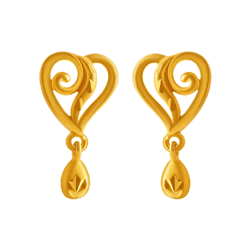 Women’s infinity hoop earrings-14KT (585) Yellow Gold Stud Earrings For Women