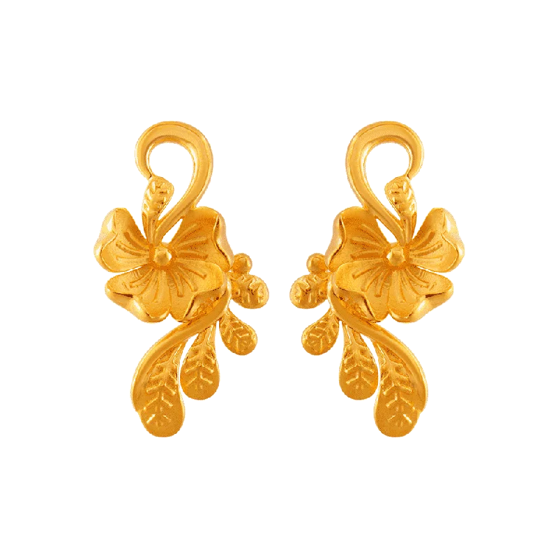 Women’s vintage earrings-22KT (916) Yellow Gold Stud Earrings For Women