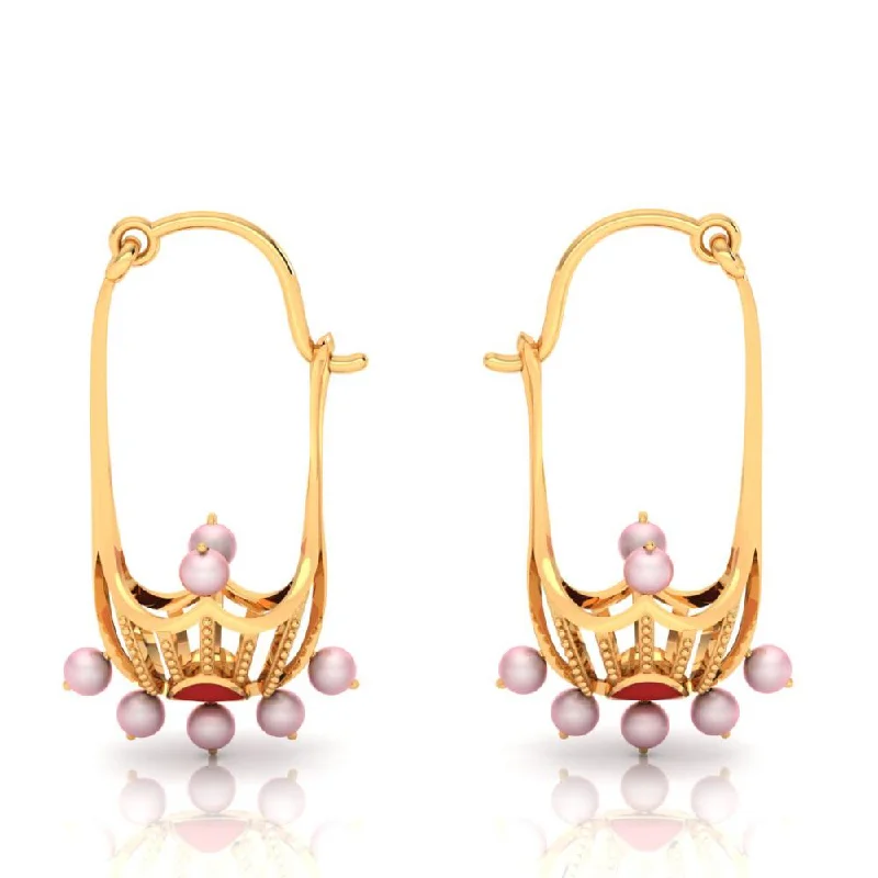 Women’s floral earrings-Beautiful 22-karat Gold Earrings With A Unique Design