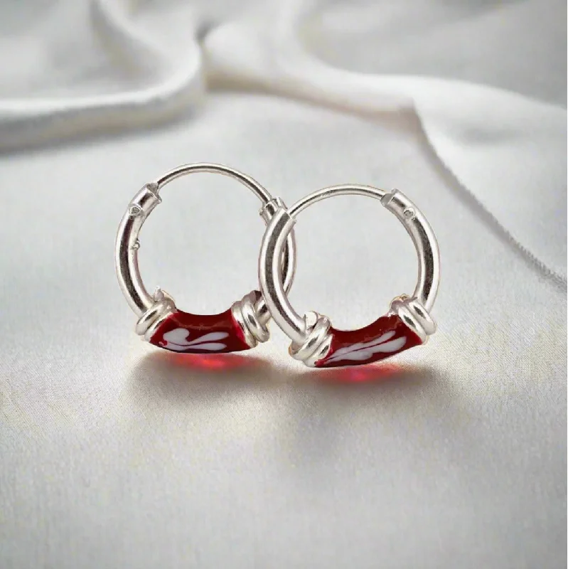 Women’s vintage hoop earrings-Silver Clip Hoop Earrings For Women & Girls