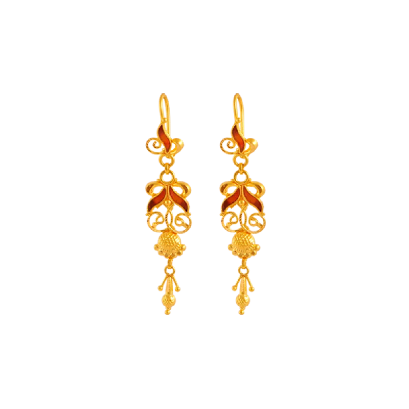 Women’s vintage silver earrings-22KT Yellow Gold Jhumki Earrings For Women