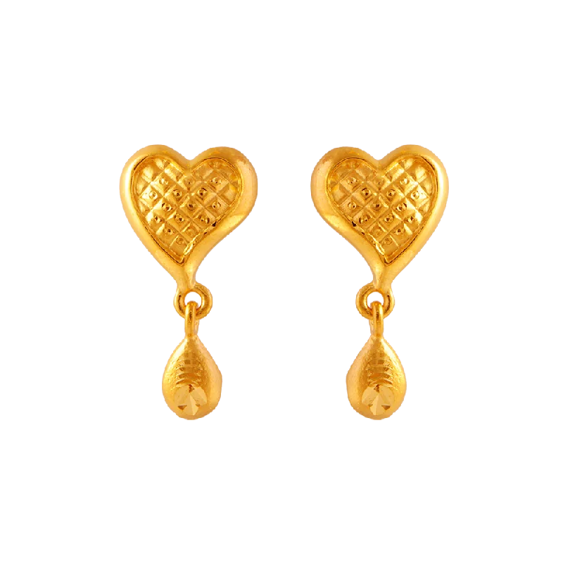 Women’s butterfly earrings-22KT Yellow Gold Clip-on Earrings For Women