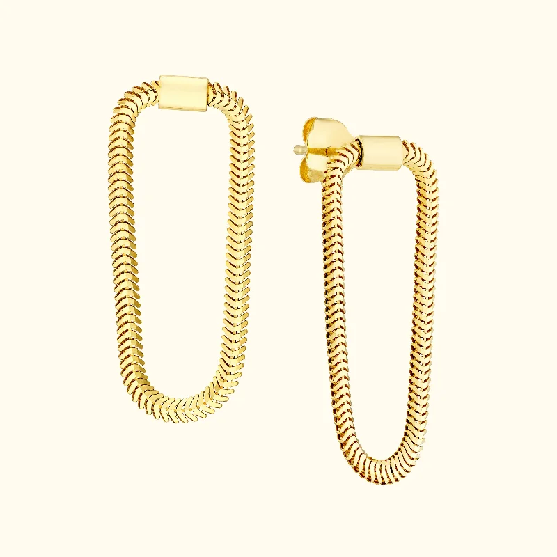 Women’s art deco earrings-Loop Snake Chain Earrings