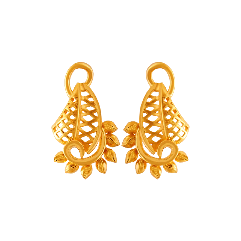 Women’s stud earrings with diamonds-22KT Yellow Gold Clip-on Earrings For Women