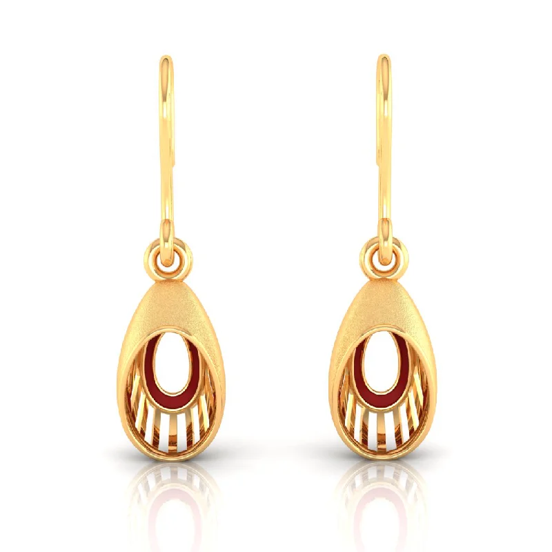 Women’s moon phase earrings-14k Gold Earrings With Unique Oval Shape From Online Exclusive