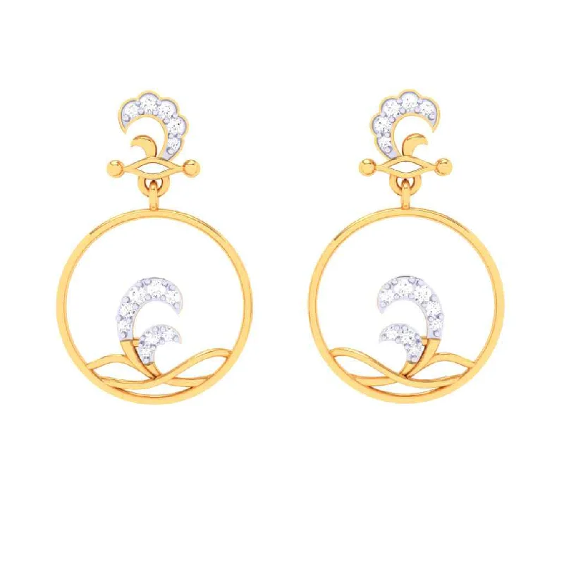 Women’s small stud earrings-14k Gold Earrings Gems & Hoop Design From Amazea Collection