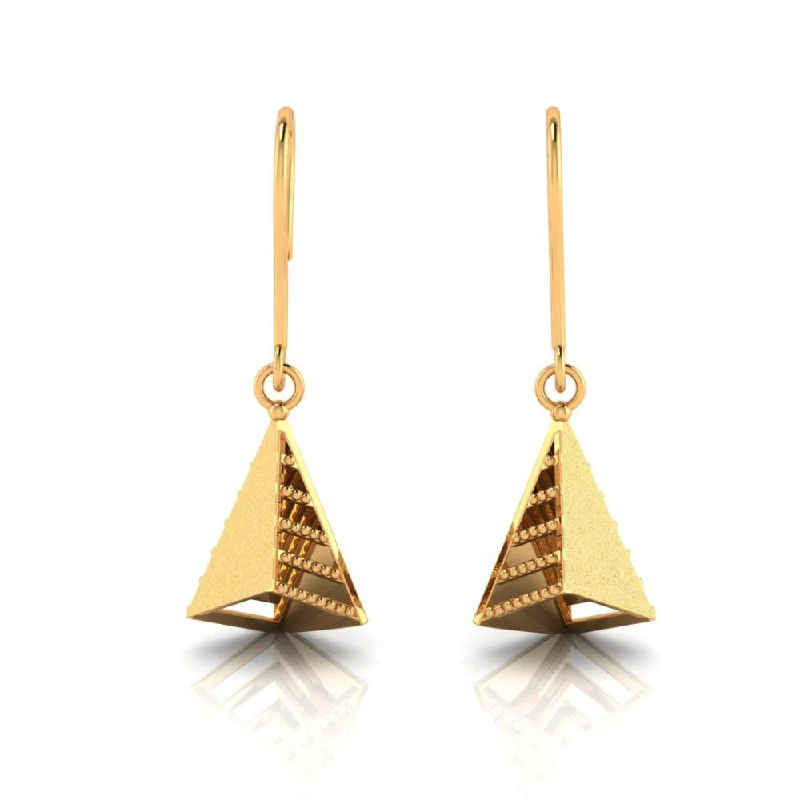 Women’s diamond stud earrings-22k Elegant Gold Earrings With A Distinctive Cone Shape