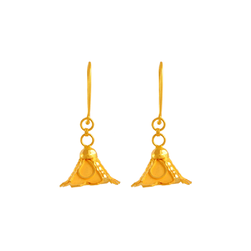 Women’s fashion earrings-22KT Yellow Gold Jhumki Earrings For Women