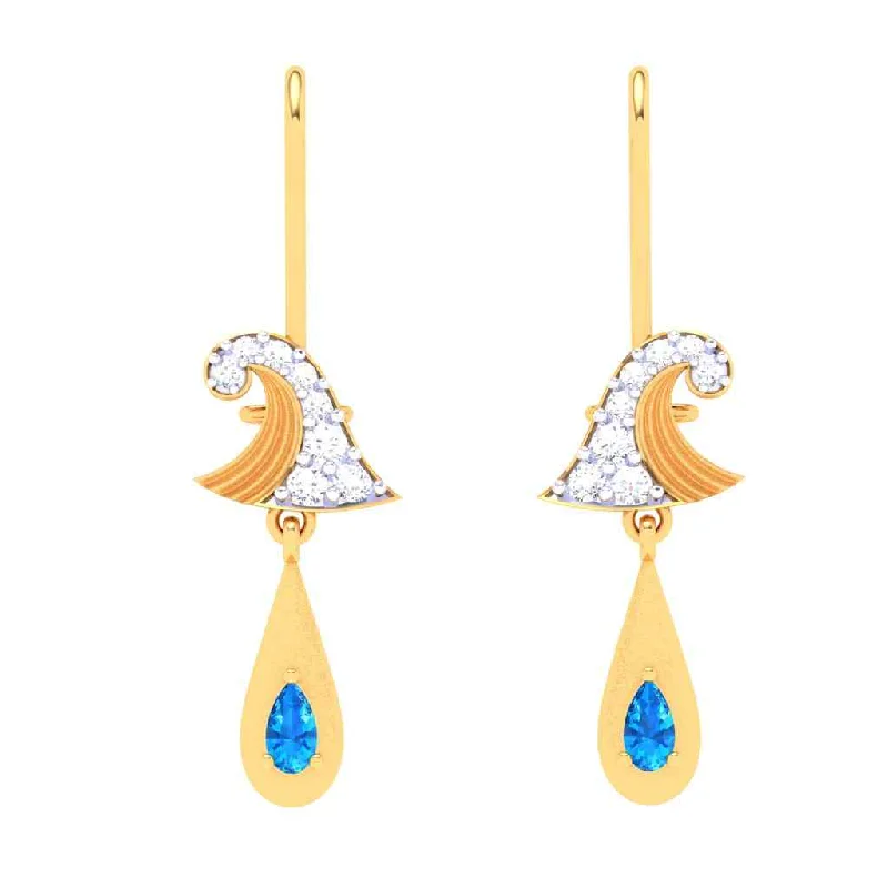 Women’s creative earrings-14k Gold Earrings With Striking Gems From Amazea Collection