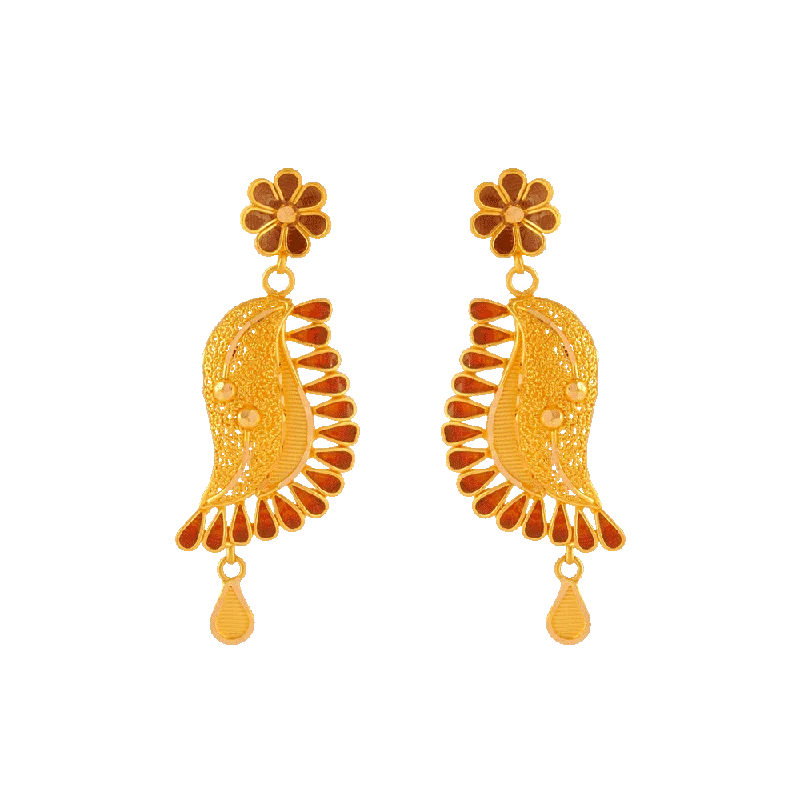 Women’s sleek silver earrings-22KT Yellow Gold Jhumki Earrings For Women