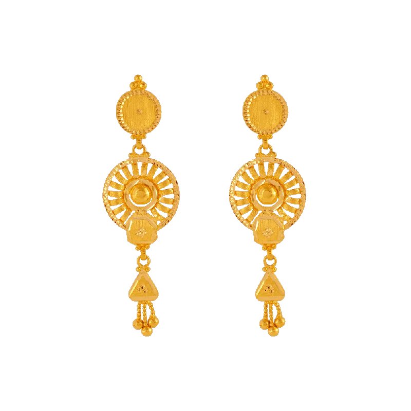 Women’s gold hoop earrings-22KT Yellow Gold Jhumki Earrings For Women