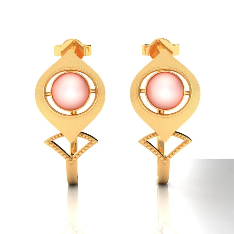 Women’s fashion earrings-Delicate Earrings Made Of 22k Gold With A Unique Spherical Bead