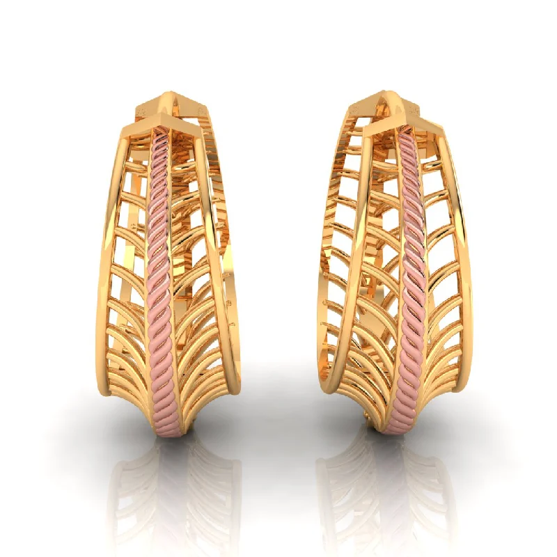 Women’s rose gold earrings-14k Gold Earrings With A Very Unique Design