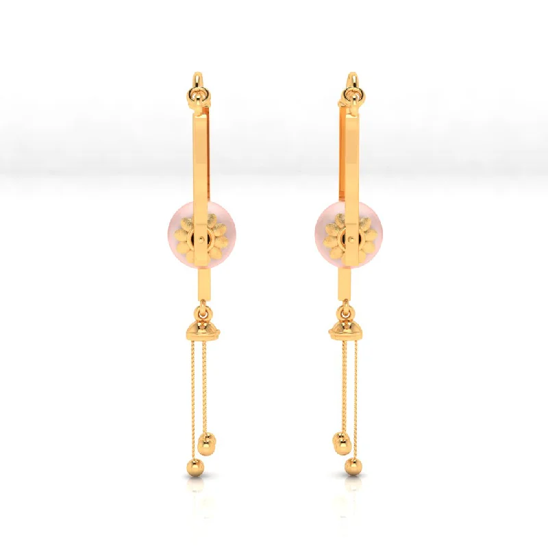 Women’s infinity earrings-14k Beautiful Gold Dangler Earrings With Unique Design