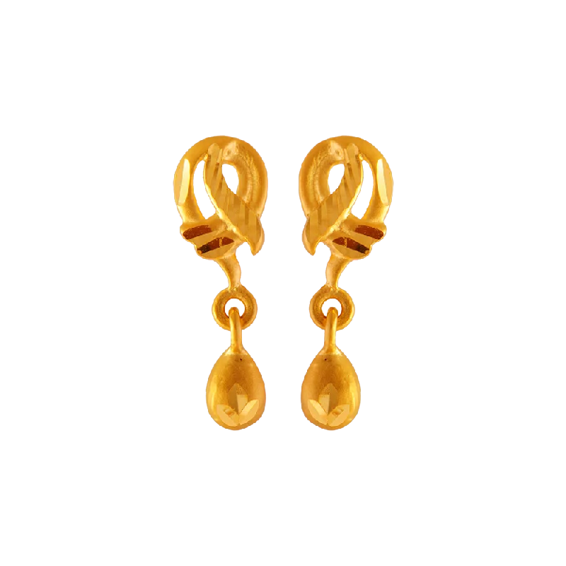 Women’s bold earrings-22KT Yellow Gold Clip-on Earrings For Women