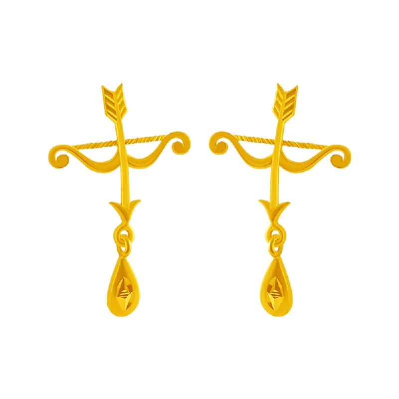 Women’s bold earrings-14KT (585) Yellow Gold Clip-on Earrings For Women