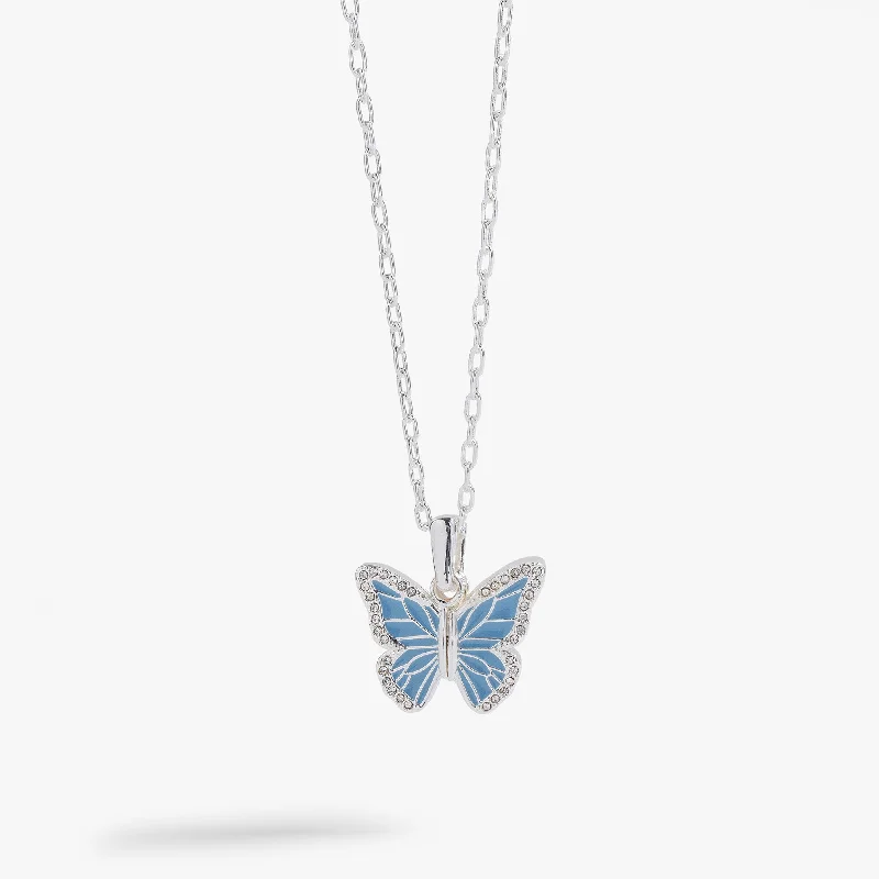 Women’s pearl necklaces-Butterfly Mantra Necklace