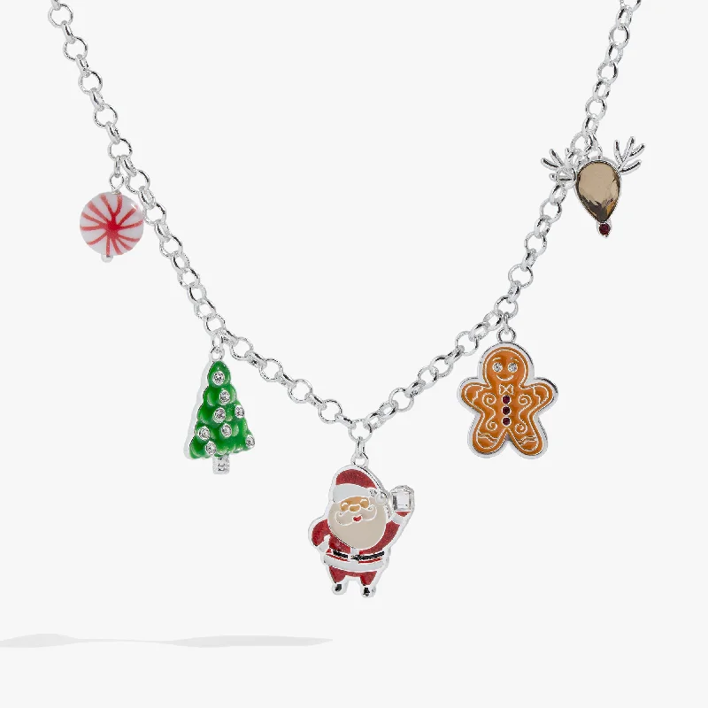 Women’s rose gold charm necklaces-Holiday Charm Necklace