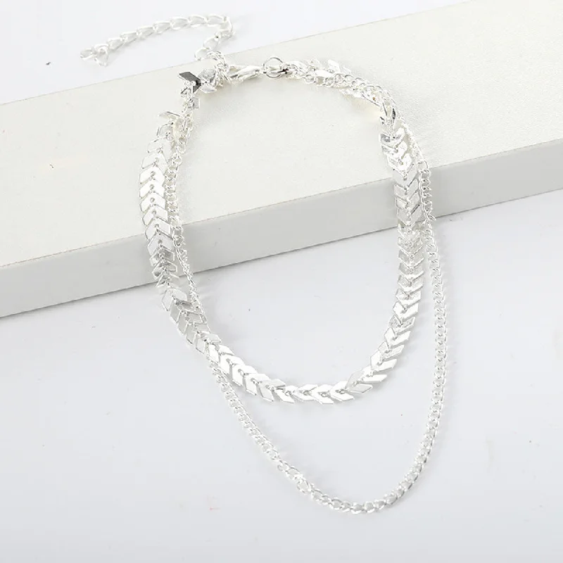 Women’s layered chain necklaces-Wholesale Jewelry Ins Style Simple Style Solid Color Alloy Layered Necklaces