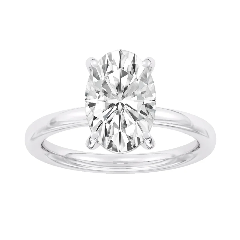 Women’s luxury engagement rings with diamonds-100 Facet 3ct Lab Grown Diamond Solitaire Engagement Ring