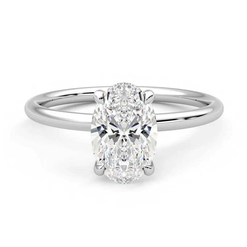 Women’s sapphire engagement rings-3/4ct Oval Diamond Solitaire Engagement Ring