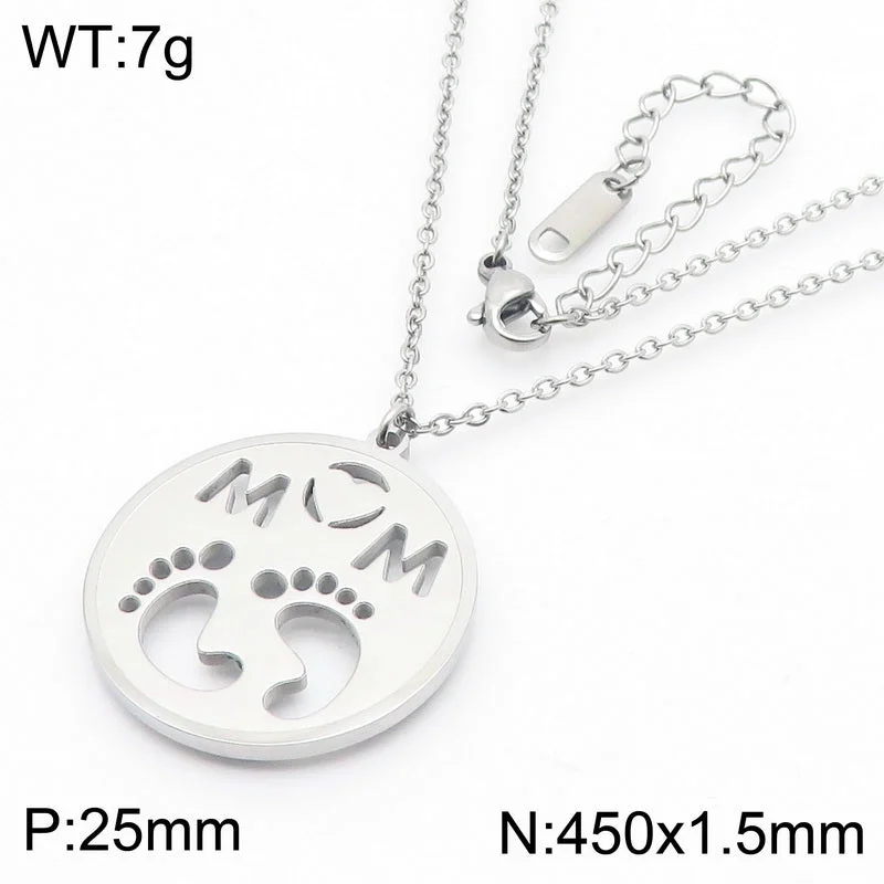 Steel Necklace Kn284182-KLX