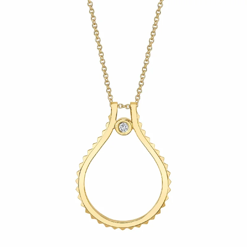 Women’s round diamond necklaces-Signature MM Tetra Pendant