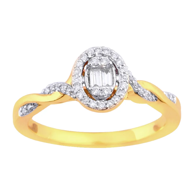 Women’s diamond engagement rings with filigree-1/5ctw Diamond Halo Engagement Ring