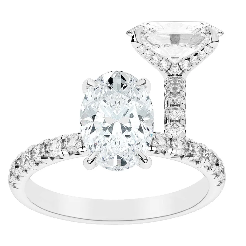 Women’s pear shaped engagement rings-2.50ctw Certified Lab Grown Diamond Prong Engagement Ring