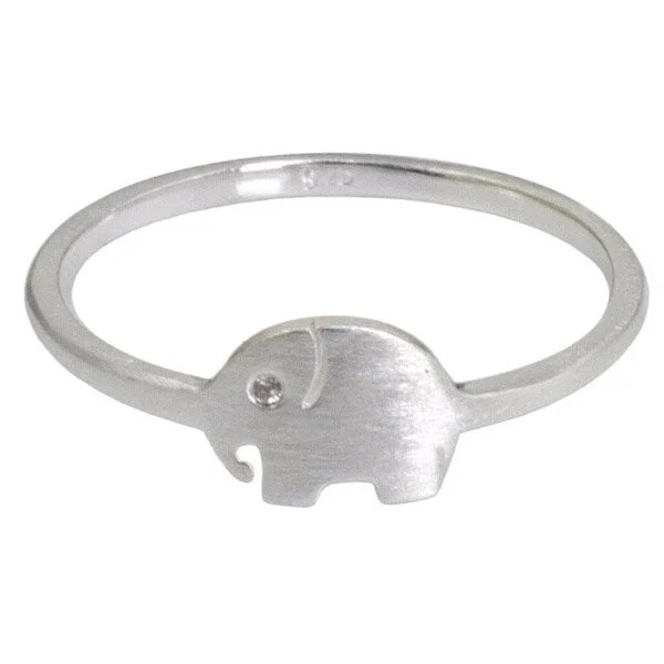 Women’s oval diamond rings-Handmade Sterling Silver 'Twinkling Elephant' Band Ring (Thailand)