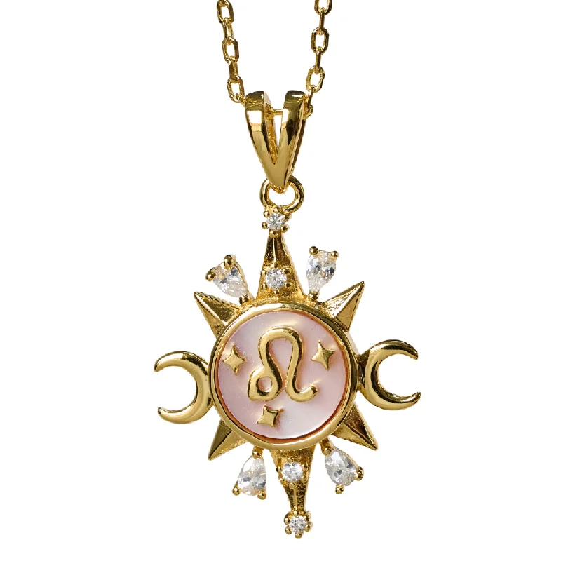 Women’s romantic necklaces-Celestial Horoscope Pendant - Leo