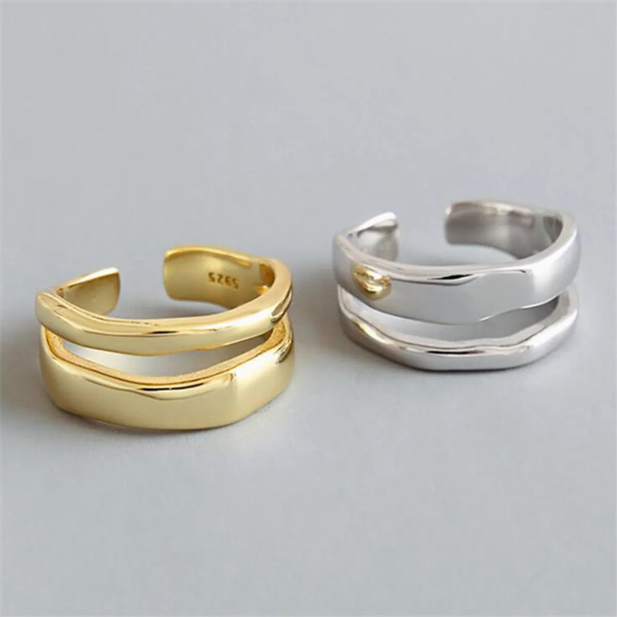 Women’s platinum wedding bands-Simple Style Solid Color Copper Polishing Rings