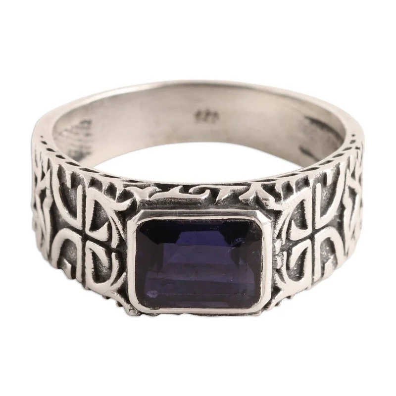 Women’s stackable rings with diamonds-NOVICA Majestic Strength, Men's single-stone ring