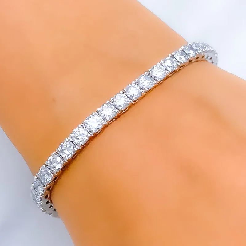 Women’s designer bangles-Sparkling Sleek Diamond + 14k Gold Bracelet