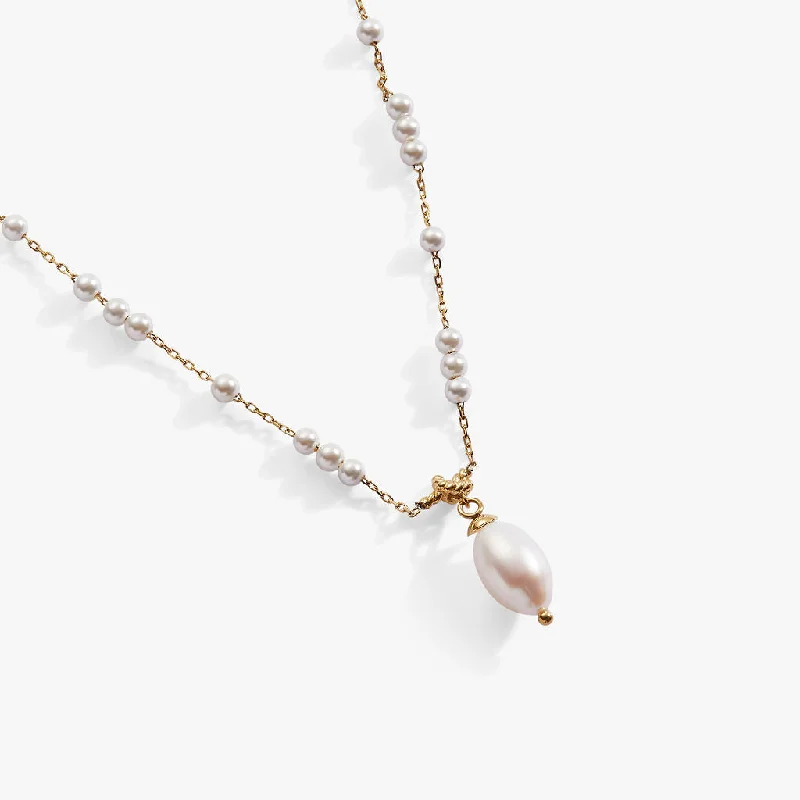 Women’s initial necklaces-Mother of Pearl Beaded Necklace