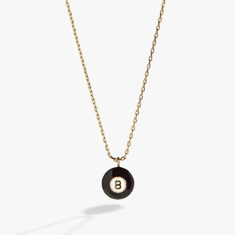 Women’s cross pendant necklaces-Nostalgia Eight Ball Necklace