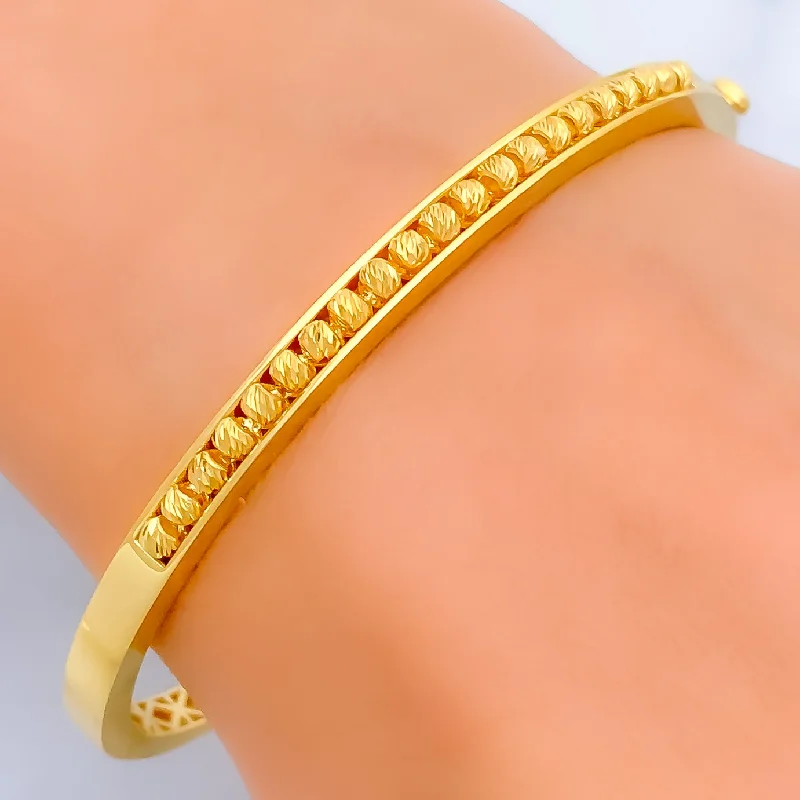 Women’s engraved bracelets-Posh 22k Gold Bangle Bracelet